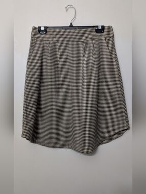 Eve Lavoie Designer Women's Black and Cream Check A-Line Skirt